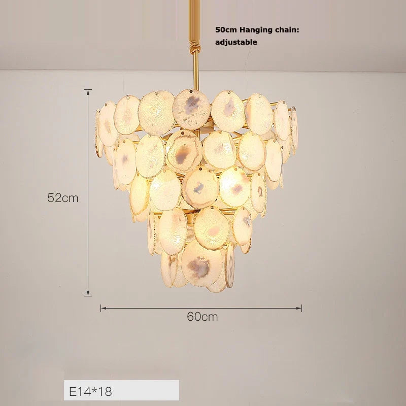 lustre design moderne en agate colorée pour intérieur