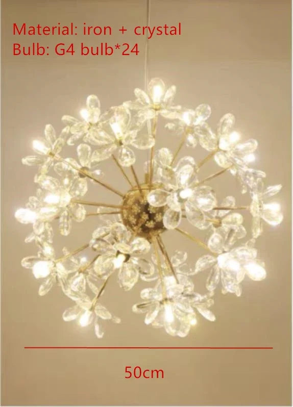 lustres modernes en cristal pour décoration romantique intérieure