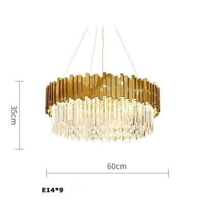 plafonnier moderne en cristal ovale à plusieurs couches