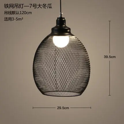 lustre cage à oiseaux style loft rétro en fer créatif minimaliste
