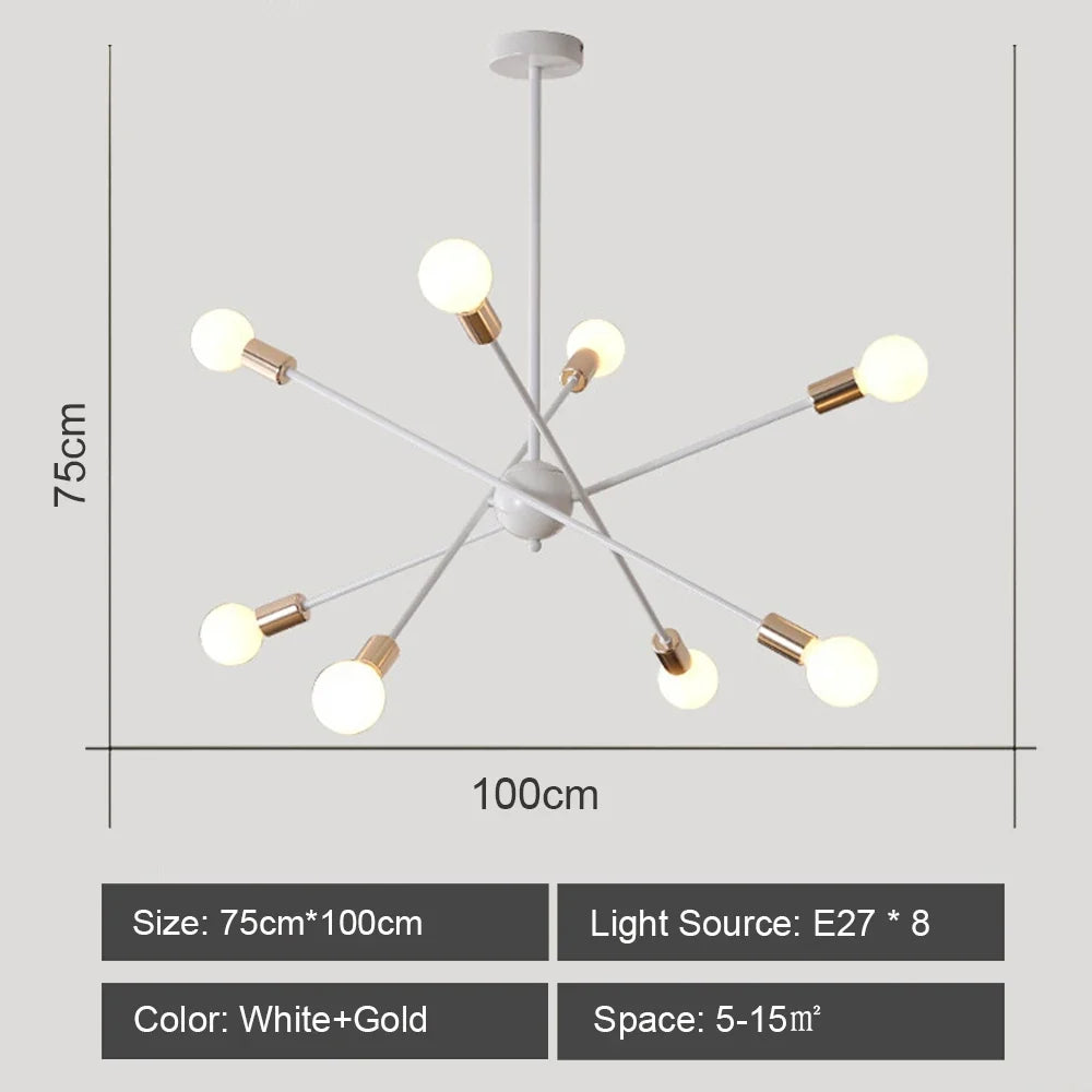 Plafond moderne à LEDs lustre lumière salon chambre industrielle spoutnik lustres suspension lampe créative éclairage maison décor