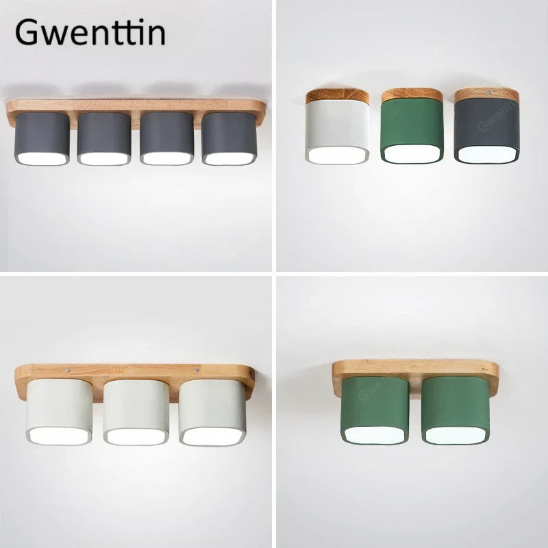 plafonnier moderne en bois et fer design nordique pour intérieur décoratif