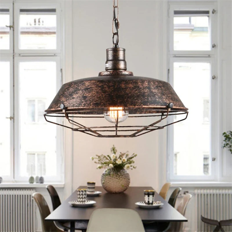 suspension en fer rétro style loft pour café et boutiques