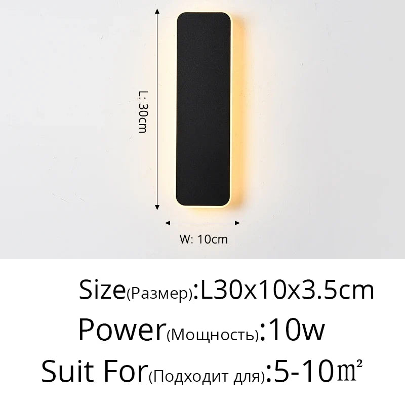Applique murale LED lampe avec interrupteur tactile chambre chevet intérieur escalier luminaire carré et rectangle lumière 10W 12W 13W wandlamp