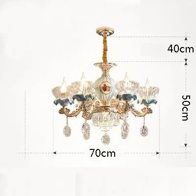 lustre en cristal moderne avec éclairage suspendu en métal