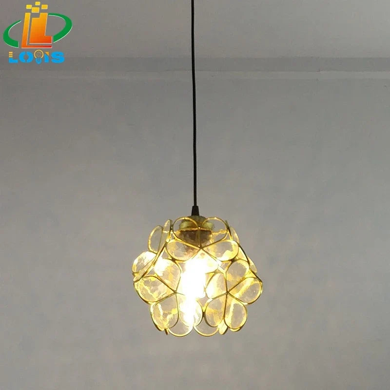 lampe à pétales en verre style nordique pour décoration intérieure