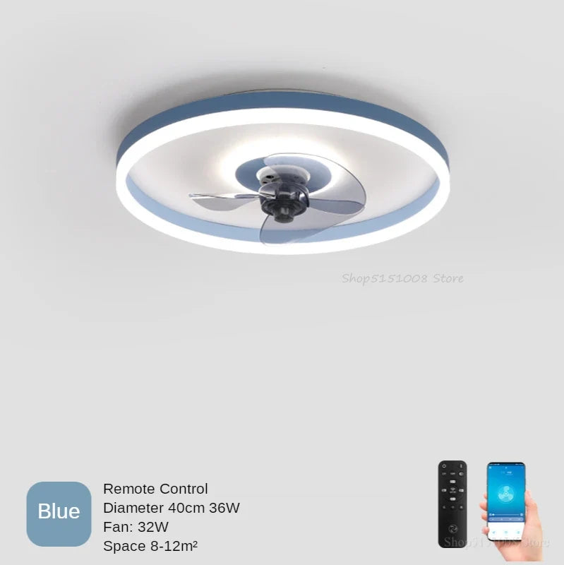 plafonnier moderne à leds avec ventilateur et 3 luminosités