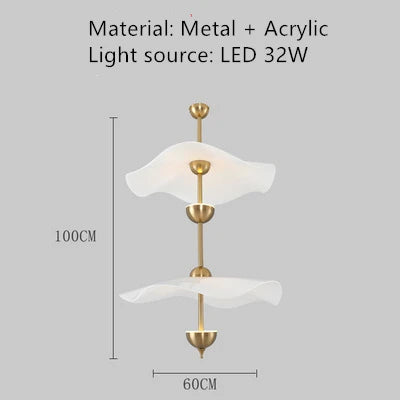lustre led nordique en métal doré et acrylique décoratif pour intérieur