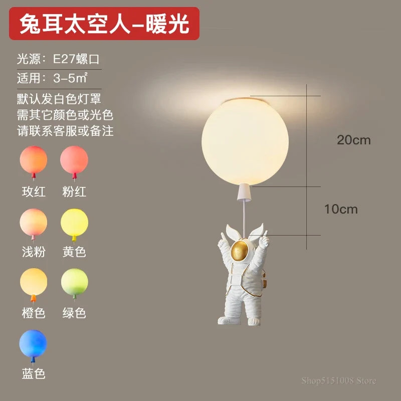 plafonnier led nordique créatif astronaute ballon pour enfants