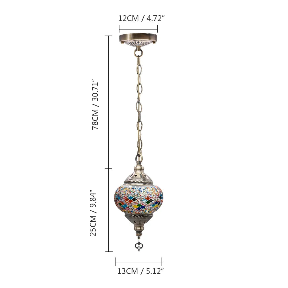 suspension turque en verre mosaïque artisanale décoration méditerranéenne