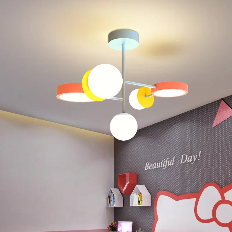 lustre nordique pour enfants dessin animé led suspension