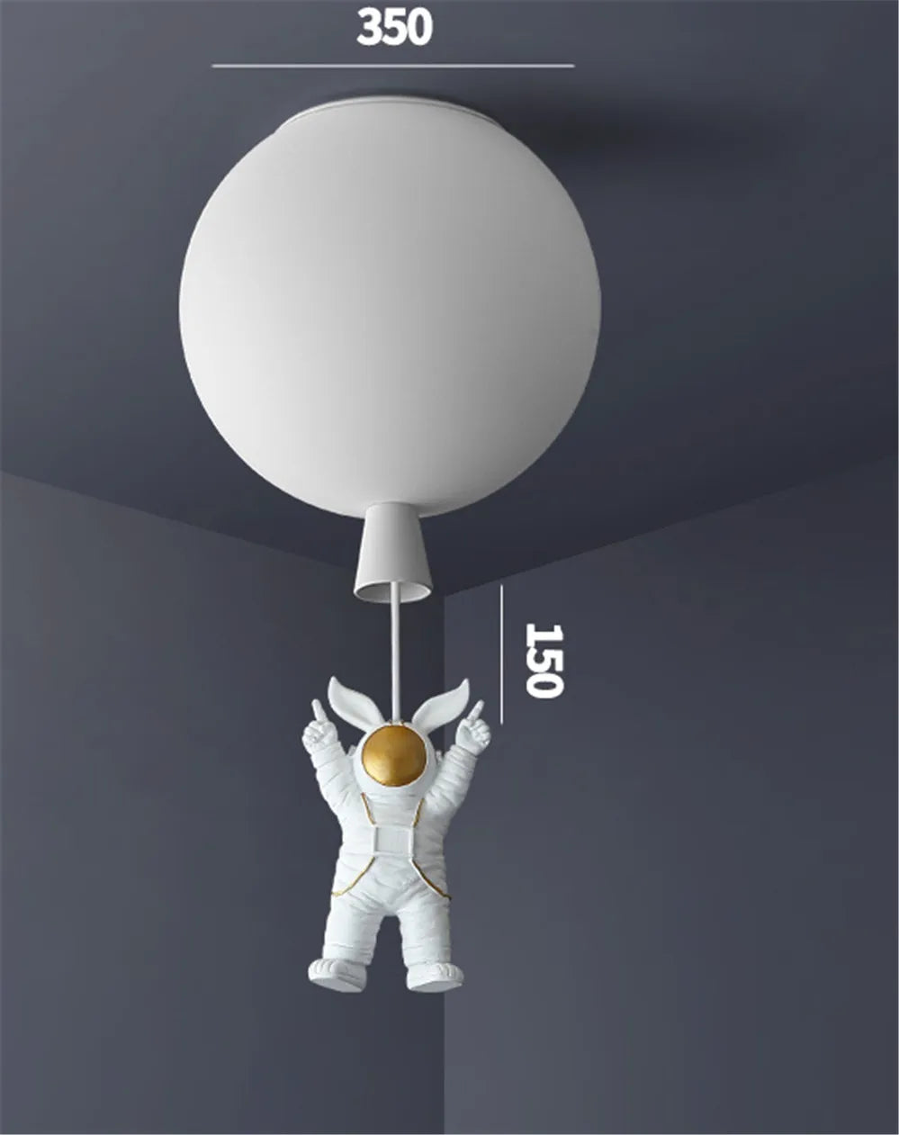 plafonnier led nordique avec astronaute et ballons pour enfants