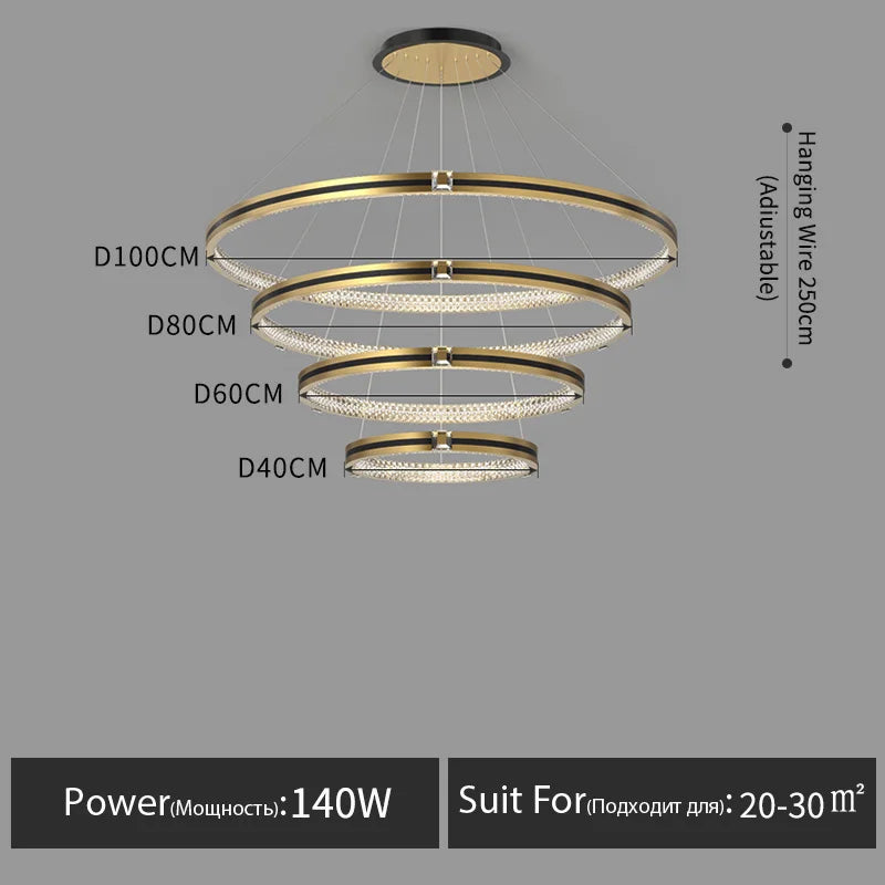 lustre en cristal moderne pour hall et restaurant luxe