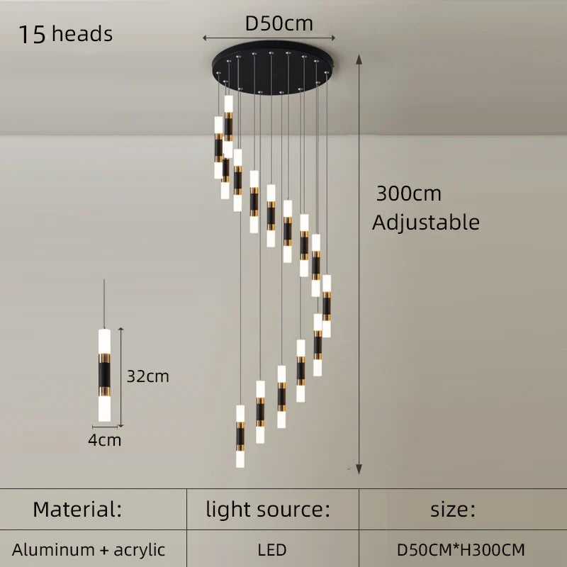 suspension moderne en métal style minimaliste pour intérieur élégant