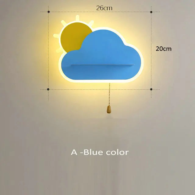 applique murale led créative en forme de nuage pour enfants