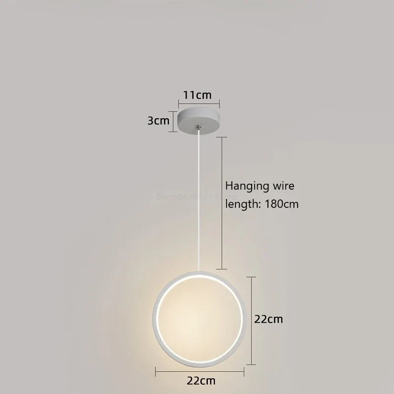 suspension led moderne en forme d'anneau pour décoration maison