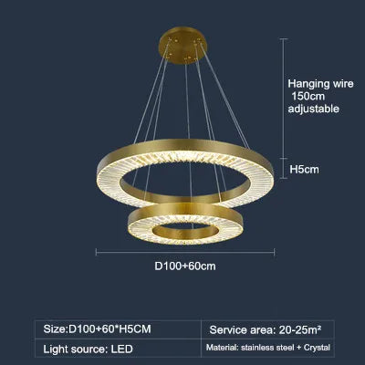 lustre en cristal de luxe style nordique moderne
