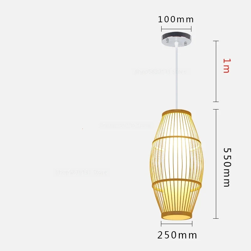 luminaire suspendu en bambou chinois pour restaurant hôtel