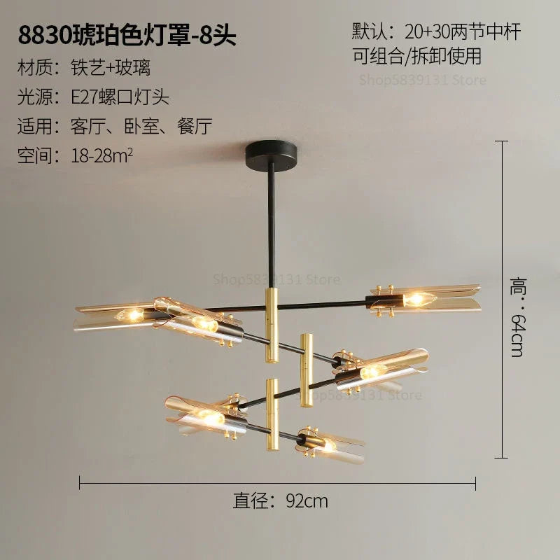 lustre en verre au design nordique et créatif