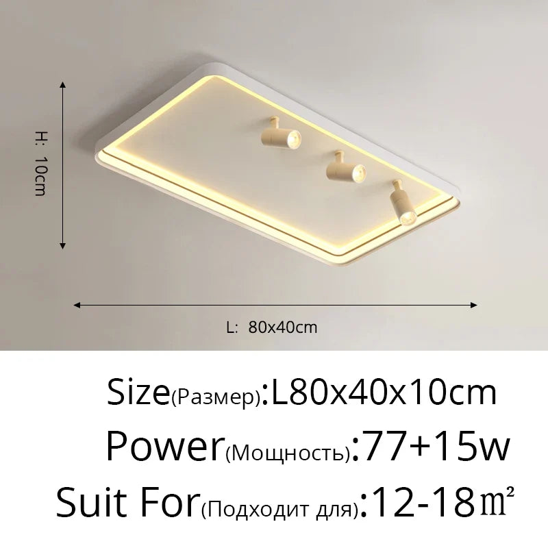 Plafonnier moderne à LEDs lumières pour salon chambre intérieur rond carré Rectangle monté en Surface éclairage