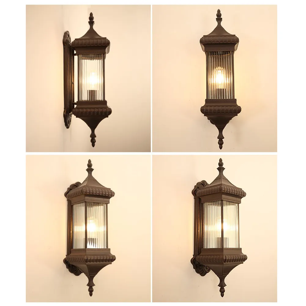 SANDIY Vintage applique extérieure rétro porche lampe Europe Villa applique étanche extérieur jardin cour Luminaire café E26/E27