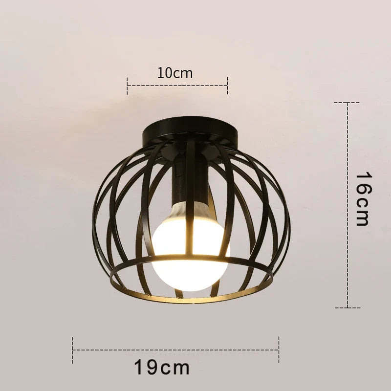 plafonnier rétro doré led en métal pour balcon couloir