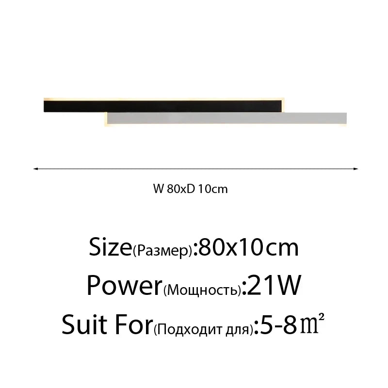 applique murale à led en aluminium pour décoration intérieure moderne