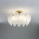 plafonnier moderne en verre blanc en forme de plume d'oie
