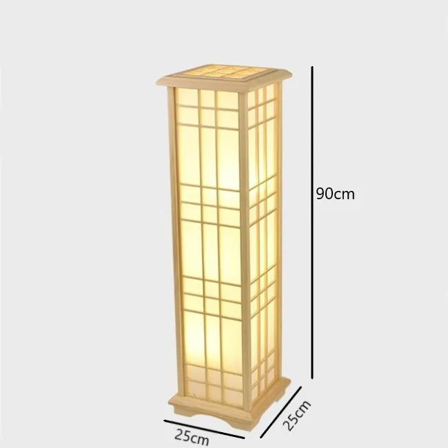 lampadaire tatami japonais moderne en bois massif led