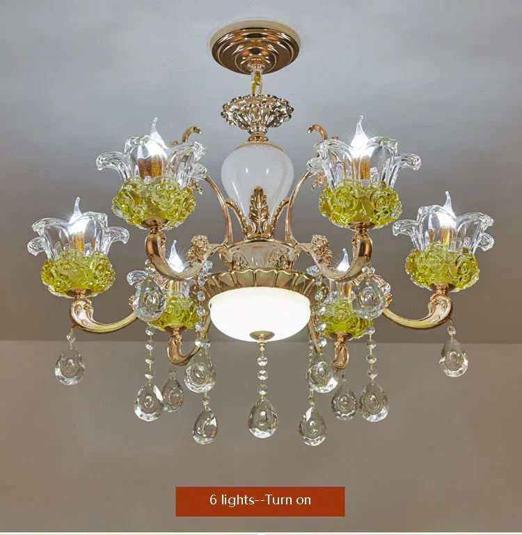 lustre en cristal européen éclairage de luxe pour décoration intérieur