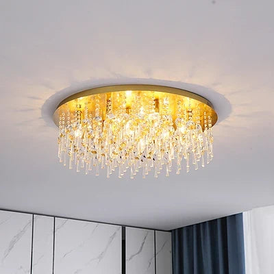 plafonnier led rond cristal luxe style postmoderne européen