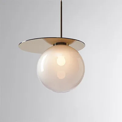 suspension moderne en verre avec éclairage led nordique