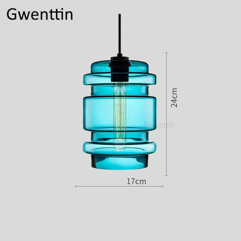 suspension moderne en verre teinté pour décoration intérieure