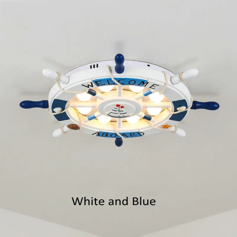 lustre méditerranéen en bois pour enfants avec led