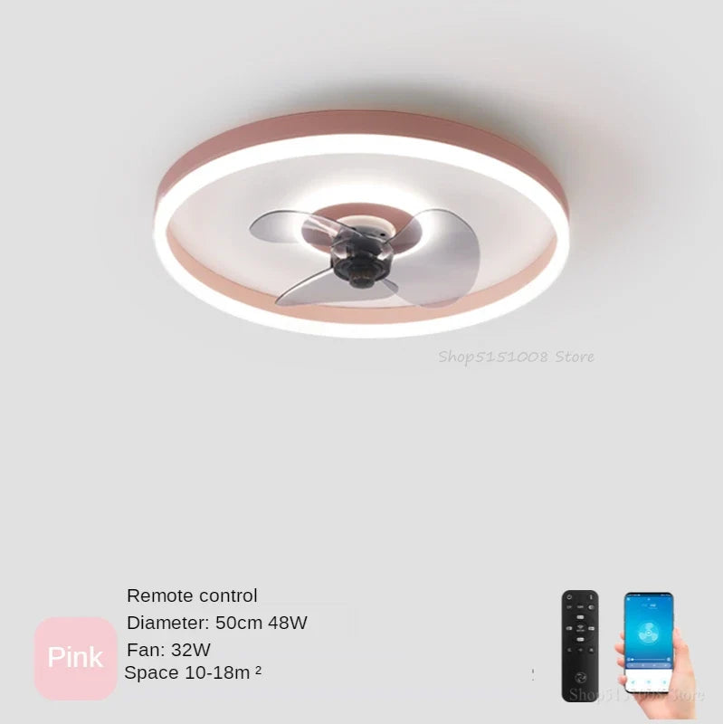 plafonnier moderne à leds avec ventilateur et 3 luminosités