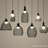 lustre cage à oiseaux style loft rétro en fer créatif minimaliste