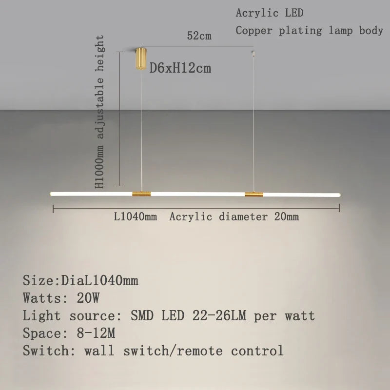 Lustre design style cuivre placage moderne LED