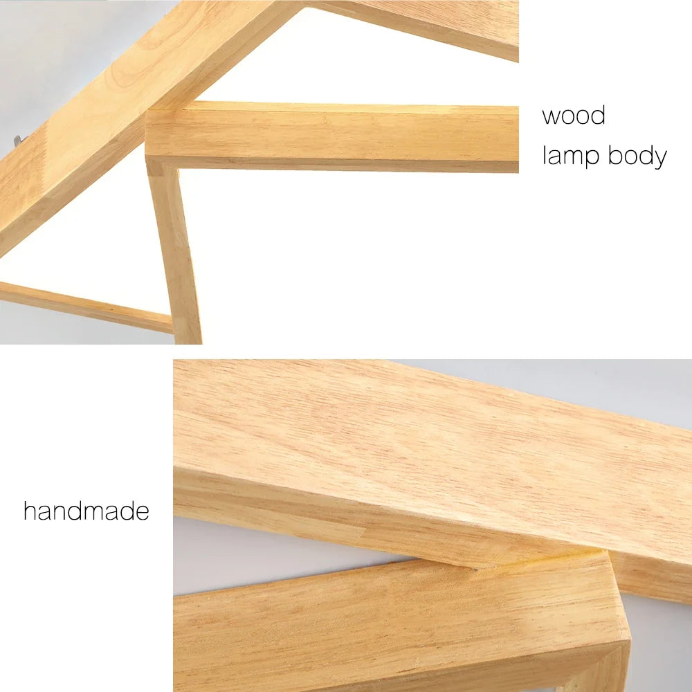 lampes led de plafond en bois massif moderne