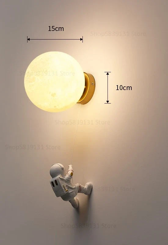 applique murale astronaute moderne pour chevet d'enfant décoration étoile lune