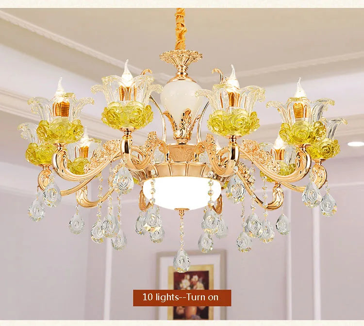 lustre en cristal européen éclairage de luxe pour décoration intérieur