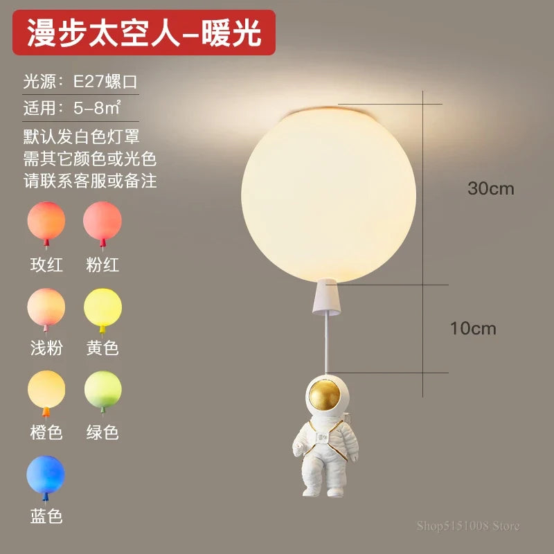 plafonnier led nordique créatif astronaute ballon pour enfants