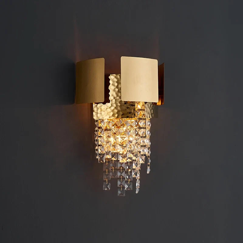 NAVIMC moderne applique en cristal pour chevet or applique murale LED appliques luminaires salon décor applique murale LED lumière en cristal