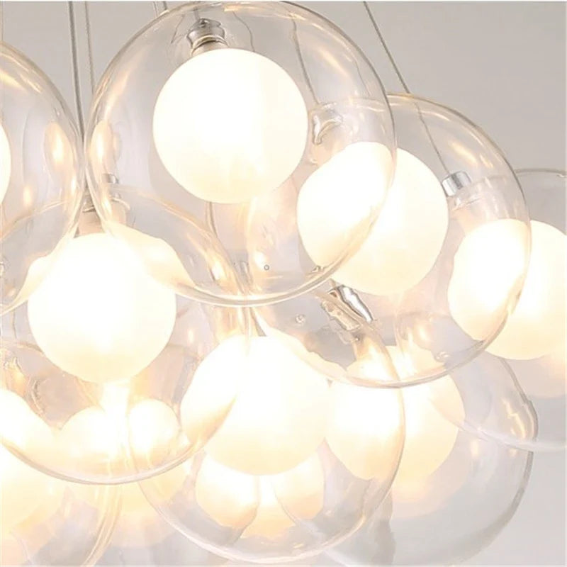 suspension lumières led modernes en verre pour bar restaurant