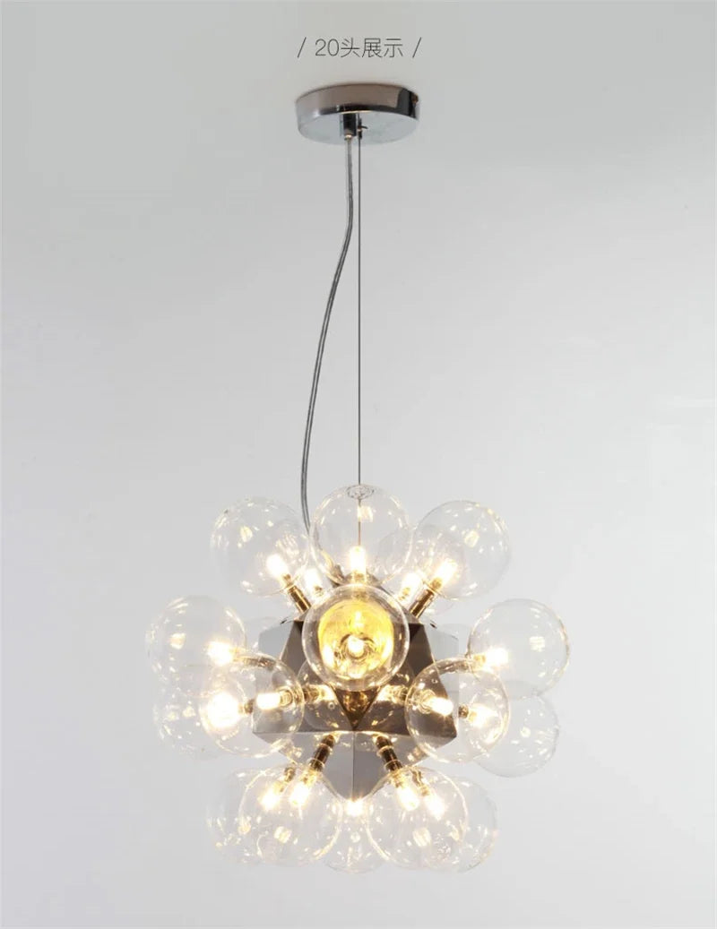 suspension boule nordique en verre design moderne pour décoration intérieure