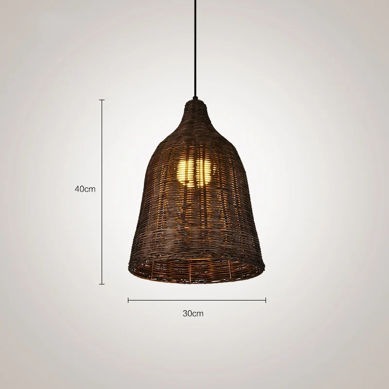 suspension en rotin et bambou pour décoration intérieure rusticité asiatique