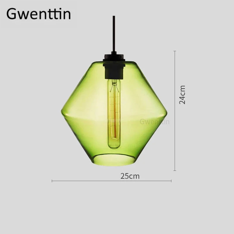 suspension moderne en verre teinté pour décoration intérieure