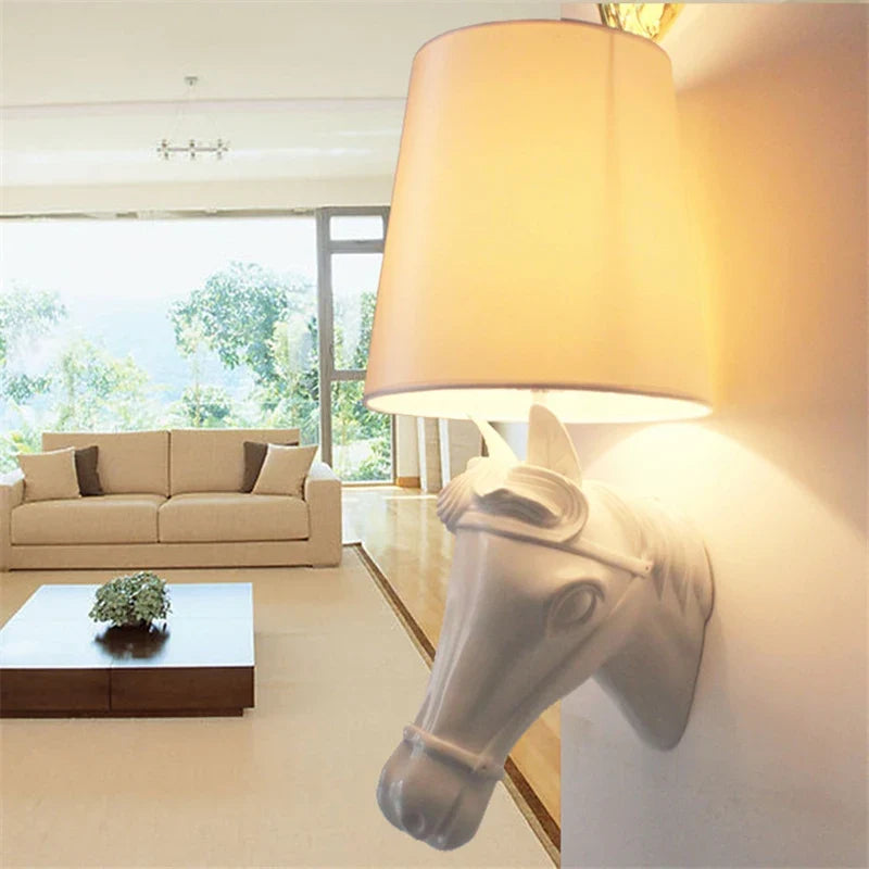 applique murale style européen cheval pour salon hôtel foyer