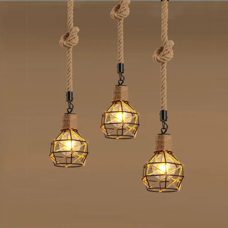 Suspension Loft rétro à la main chanvre corde