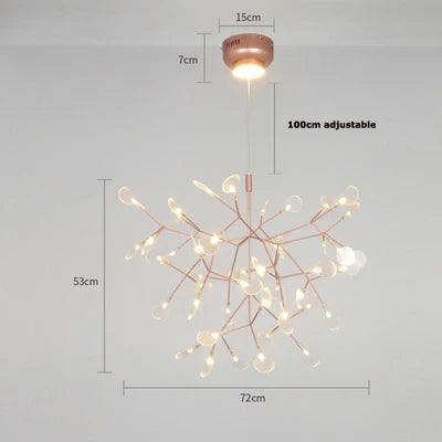 suspension led art déco en acier inoxydable et acrylique