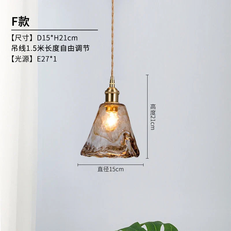 suspension en verre rétro style industriel pour intérieur décoratif